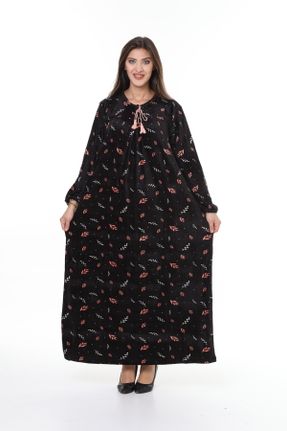 لباس مشکی زنانه مخملی اورسایز بافت کد 774624636