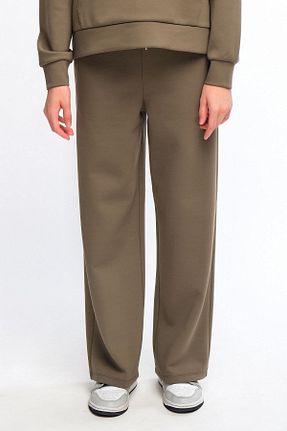 شلوار کرمگن خاکی زنانه ساق پهن Chandraswear - کد 369738944
