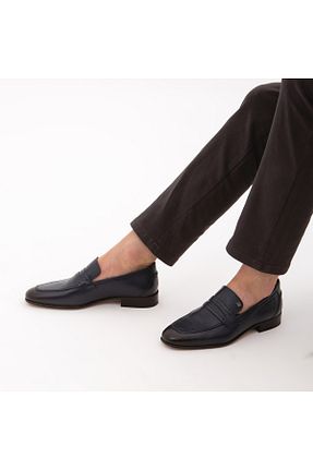 کفش کلاسیک سرمه ای مردانه چرم خالص Tamer Tanca - کد 92592419