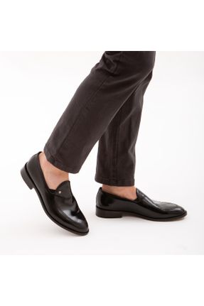 کفش کلاسیک مشکی مردانه چرم طبیعی پاشنه کوتاه ( 4 - 1 cm ) پاشنه ساده کد 290590747