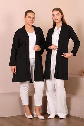 کت بلیزر مشکی زنانه پلی ویسکون FEESİS - کد 774885041