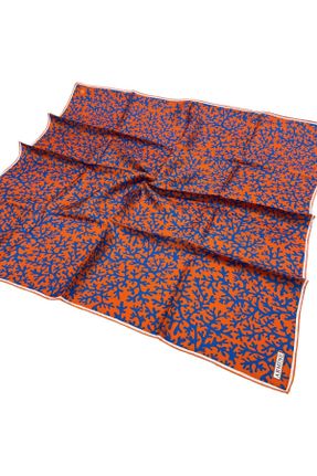 روسری نارنجی ابریشم ضخیم 90 x 90 کد 773805477