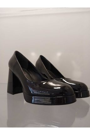 کفش پاشنه بلند کلاسیک مشکی زنانه چرم پاشنه ضخیم پاشنه متوسط ( 5 - 9 cm ) کد 773819243