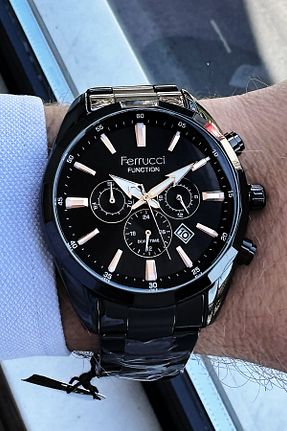 ساعت مچی مشکی زنانه 44 میلی متر Ferrucci - کد 773888922