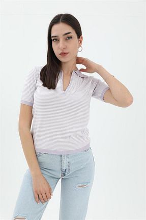 لباس بنفش زنانه تریکو Genel Markalar - کد 773696011