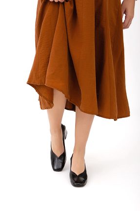 کفش پاشنه بلند کلاسیک مشکی زنانه چرم خالص Tamer Tanca - کد 287600573