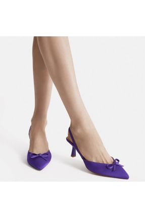 کفش پاشنه بلند کلاسیک بنفش زنانه پارچه نساجی پاشنه نازک پاشنه متوسط ( 5 - 9 cm ) کد 669618658