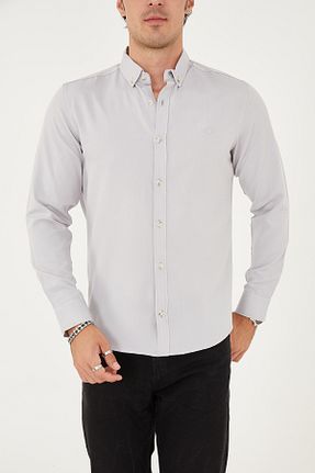 پیراهن طوسی مردانه اسلیم فیت ENZİM JEANS - کد 773996795