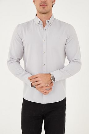 پیراهن طوسی مردانه اسلیم فیت ENZİM JEANS - کد 773996795
