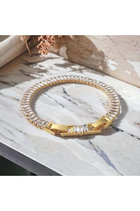 دستبند استیل (فولاد) طلائی زنانه استیل ضد زنگ Hobisy - کد 774368441