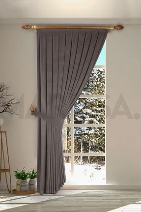 پرده زمینه طوسی پلی استر MARİTSA - کد 217445820