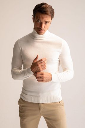 پلیور نباتی مردانه ساده Defacto - کد 358464105