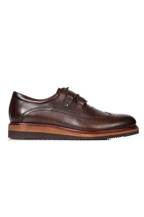 کفش کلاسیک قهوه ای مردانه چرم طبیعی پاشنه کوتاه ( 4 - 1 cm ) کد 444083665