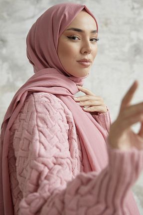 شال صورتی زنانه پنبه ای OzPrive - کد 774566420
