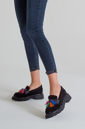 کفش کژوال مشکی زنانه چرم خالص PASSAGE SHOES - کد 774573384