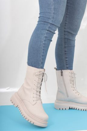 بوت بژ زنانه چرم مصنوعی پاشنه ضخیم پاشنه متوسط ( 5 - 9 cm ) Gore-Tex مقاوم در برابر آب کد 774603511