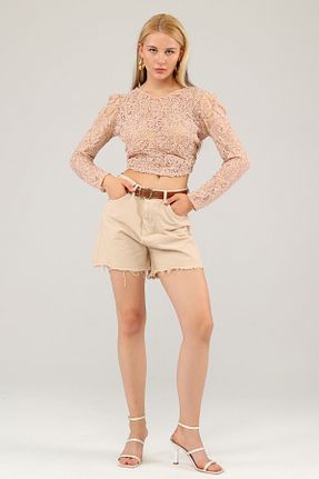 شلوارک و برمودا بژ زنانه رگولار MAT Collection - کد 774618944