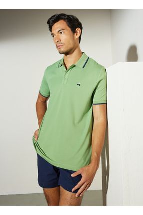 تی شرت سبز مردانه رگولار یقه پولو کد 774636495