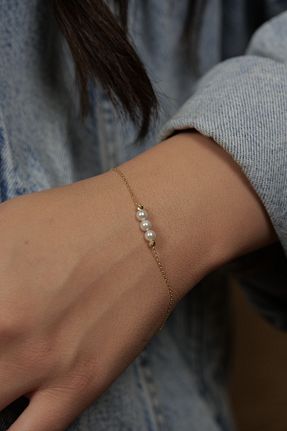 دستبند طلا زرد زنانه 14 عیار GençTaş Kuyumculuk - کد 774678958