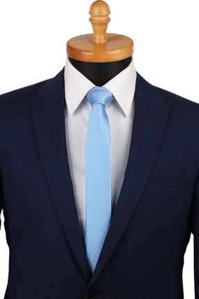 کراوات آبی مردانه İnce میکروفیبر کد 6596098