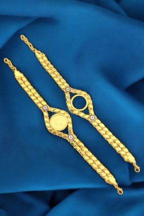 دستبند جواهر طلائی زنانه روکش طلا کد 350778691