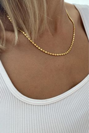 گردنبند جواهر طلائی زنانه روکش طلا کد 774925524