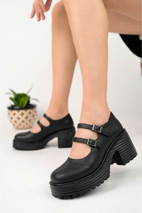 کفش پاشنه بلند پر مشکی زنانه پاشنه متوسط ( 5 - 9 cm ) جیر پاشنه پر کد 775007638