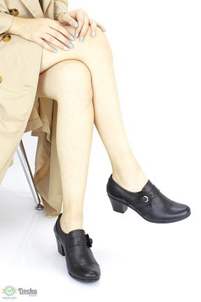 کفش کلاسیک مشکی زنانه چرم خالص DOCKA - کد 775386814