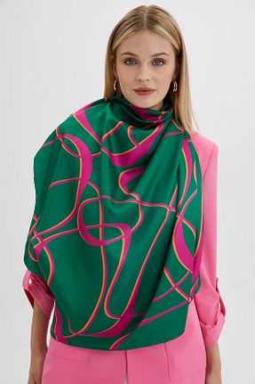 روسری سبز پلی استر Zühre - کد 775395952