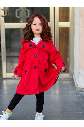 ترنچکت قرمز بچه گانه آستر دار tunay moda - کد 772044657