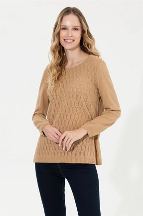 پلیور قهوه ای زنانه ساده U.S. Polo Assn. - کد 775470494