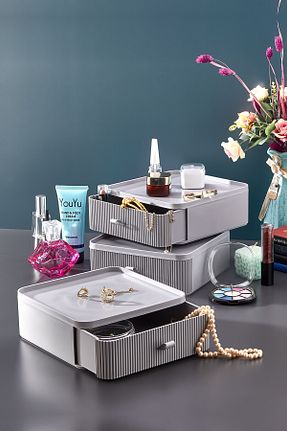 نظم دهنده جواهرات و آرایش طوسی پلاستیک ASlife Home - کد 775014976