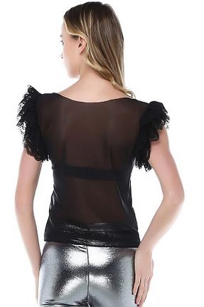 بلوز مشکی زنانه ساده CoolLook - کد 775357794