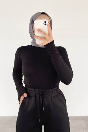 بادی حجاب مشکی زنانه پنبه ای lamelif - کد 775391572