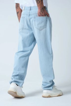 شلوار جین آبی مردانه پاچه رگولار پنبه (نخی) استاندارد کد 775546553