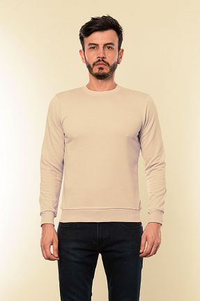 سوئیشرت بژ مردانه ساده Cazador - کد 775479310