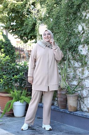 ست گرمکن حجاب قهوه ای زنانه اورسایز Emsale - کد 775512215