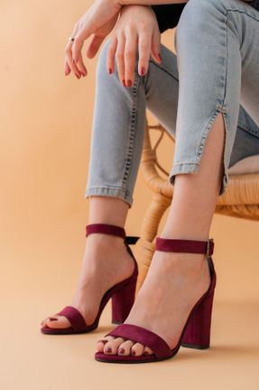 کفش پاشنه بلند کلاسیک زرشکی زنانه چرم مصنوعی پاشنه ضخیم پاشنه متوسط ( 5 - 9 cm ) کد 461344118