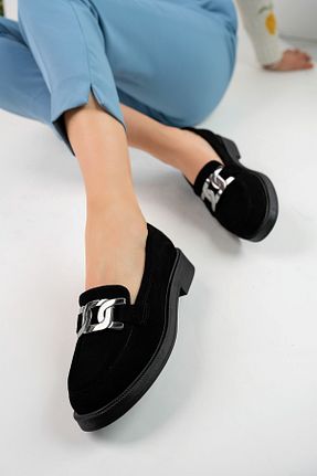 کفش لوفر مشکی زنانه جیر GNS Shoes - کد 775711841