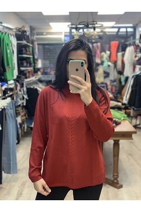 پلیور زرشکی زنانه Saç Örgü ELSİN BUTİK - کد 775636930