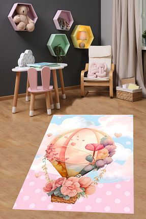 فرش بچه گانه آبی پنبه ای linazaitun - کد 775774742