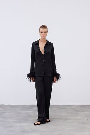 پیراهن مشکی زنانه Overshirt Mozto - کد 767197569