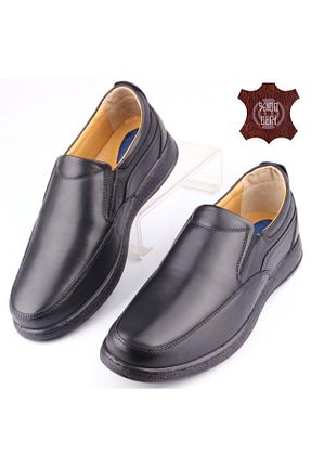 بوت / نیم بوت مشکی مردانه چرم خالص SEHER AYAKKABI - کد 775068123
