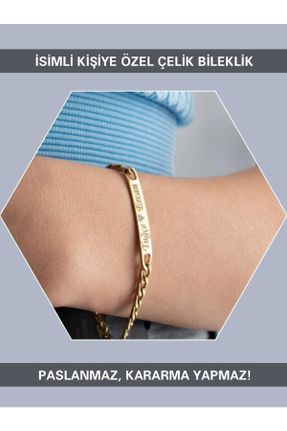 دستبند استیل طلائی زنانه فولاد ( استیل ) کد 732524631