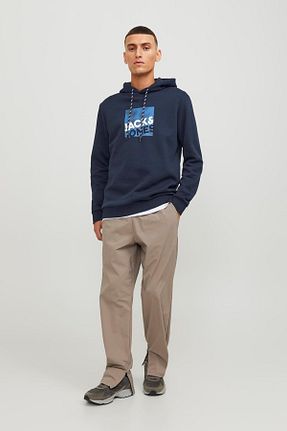 سوئیشرت سرمه ای مردانه چاپی Jack & Jones - کد 775441991