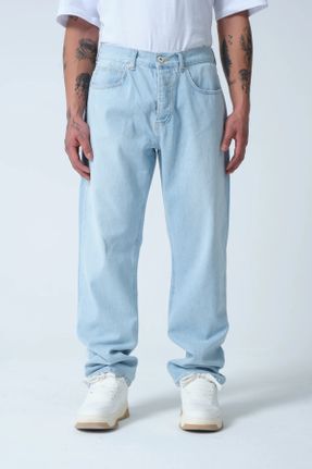 شلوار جین آبی مردانه پاچه رگولار پنبه (نخی) استاندارد کد 775546553