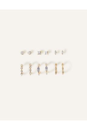 گوشواره جواهر طلائی حلقه Accessorize - کد 751697970