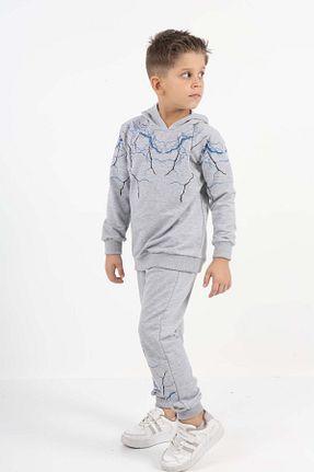ست بالاتنه و پائین تنه طوسی بچه گانه بافت Sellfie Kids - کد 775715027