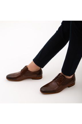 کفش کلاسیک قهوه ای مردانه چرم طبیعی کد 277077172