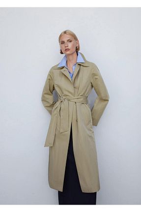 پالتو پشمی بژ زنانه رگولار MANGO - کد 748875799